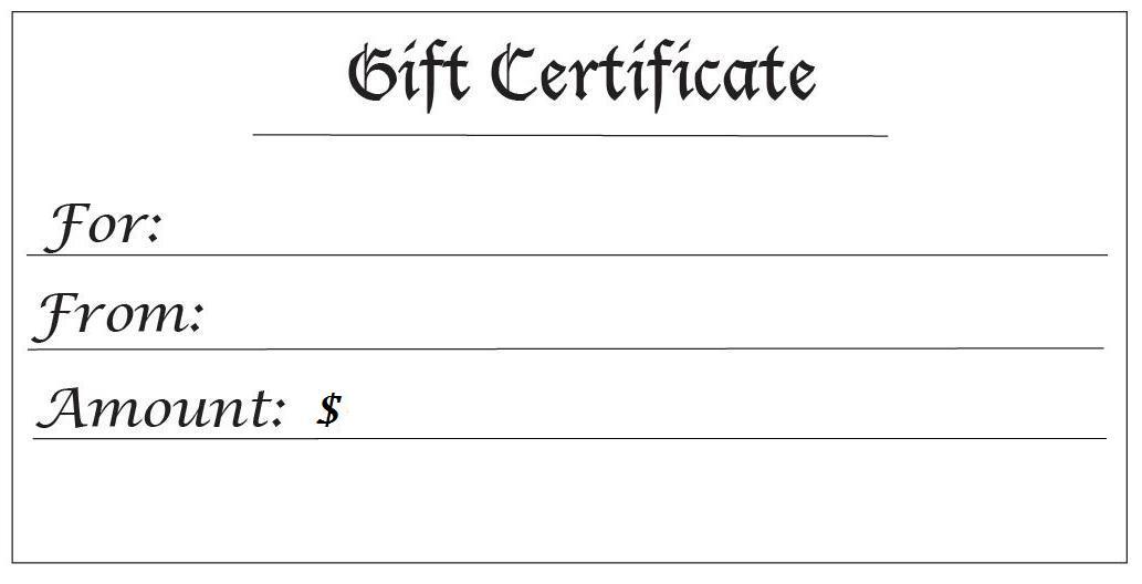Blank Gift Certificates To Print White Gold